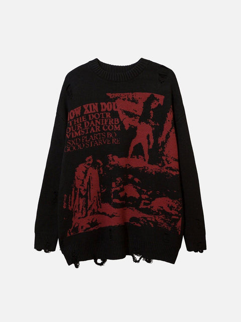 Film Effect Abstraite Sweater - Anagoc