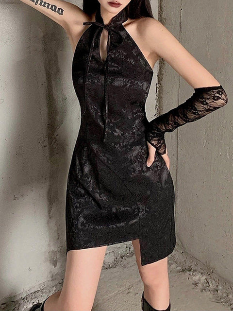 Lace Jacquard Dress - Anagoc