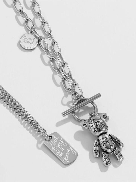 Double-decker Violent Bear Necklace - Anagoc