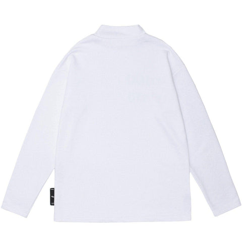 Letter Print Turtleneck Sweatshirt - Anagoc