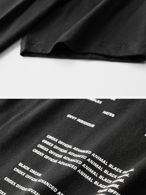 Function Back Letters Graphic Tee - Anagoc