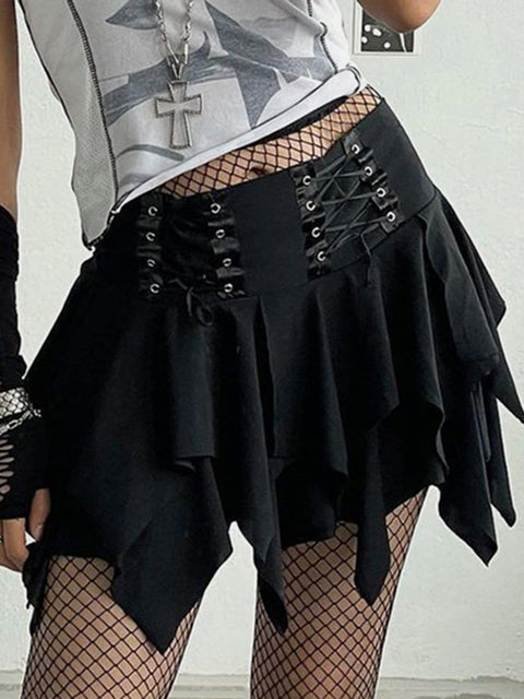 Straps Irregular Skirt - Anagoc