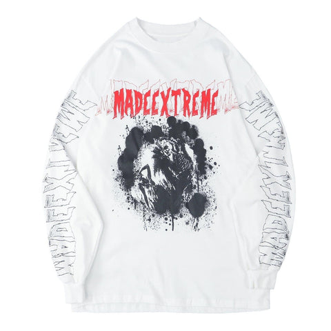 Dark Skeleton Fight Print Sweatshirt - Anagoc