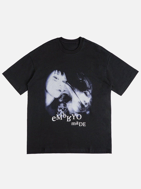 Dark Ripped Face Graphic Tee - Anagoc