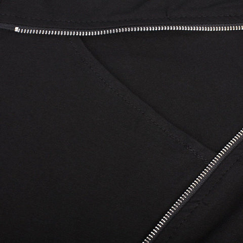 Irregular Zip Up Long Sleeve T Shirt - Anagoc