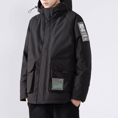 Labeling Hooded Winter Down Coat - Anagoc