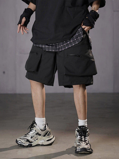 Big Pocket Zip Up Cargo Shorts - Anagoc