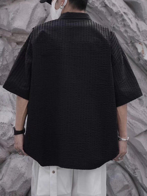 Shoulder Chain Short Sleeve Shirt - Anagoc