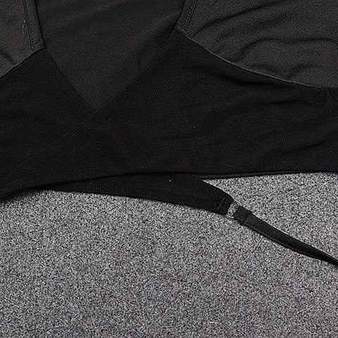 Hollow Mesh Cross Tie Long Sleeve T Shirt - Anagoc