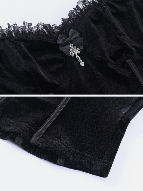 Lace Cross Vest - Anagoc