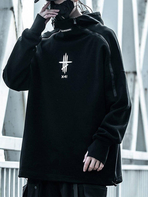 Functional Double Zipper Turtleneck Hoodies - Anagoc