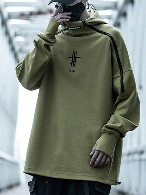 Functional Double Zipper Turtleneck Hoodies - Anagoc