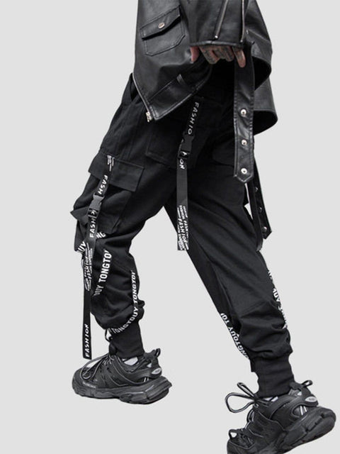Combat Ribbons letter Cargo Pants - Anagoc