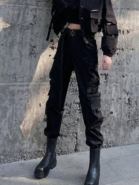 Buckle Pocket Cargo Pants - Anagoc