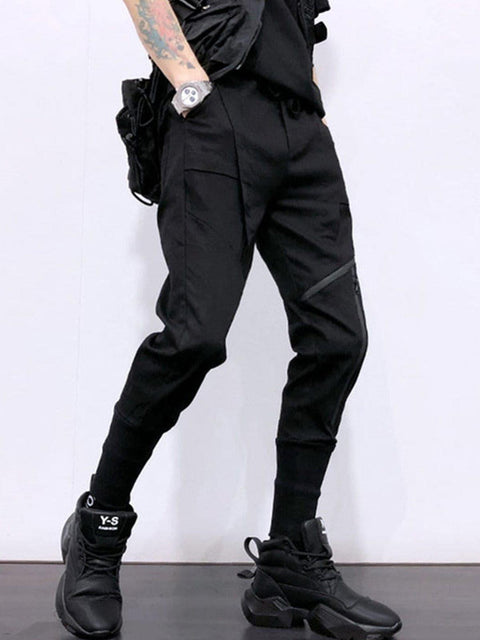 Function Oblique Zipper Cargo Pants - Anagoc