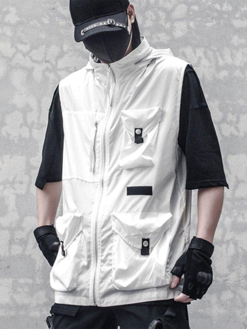 Multi Pockets Detachable Hat Tactical Vest - Anagoc