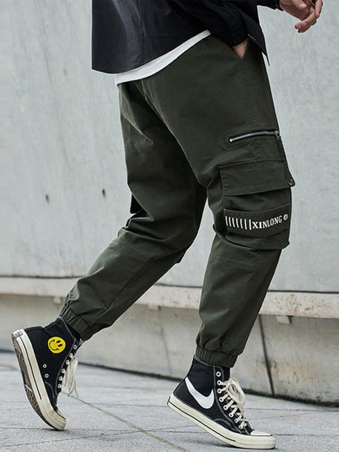 Patchwork Pockets Cargo Pants - Anagoc