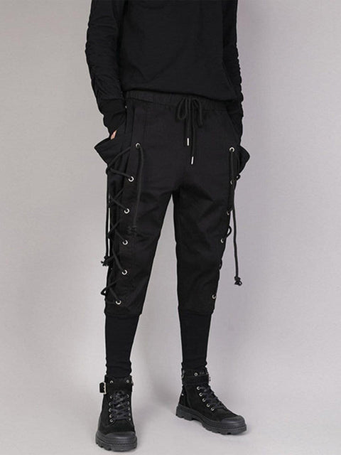 Drawstring Webbing Function Pants - Anagoc
