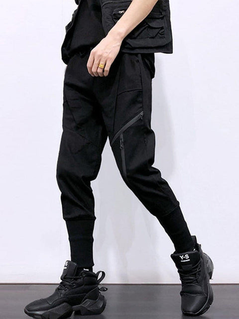Function Oblique Zipper Cargo Pants - Anagoc