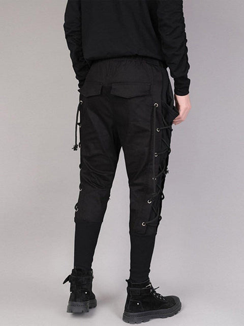 Drawstring Webbing Function Pants - Anagoc