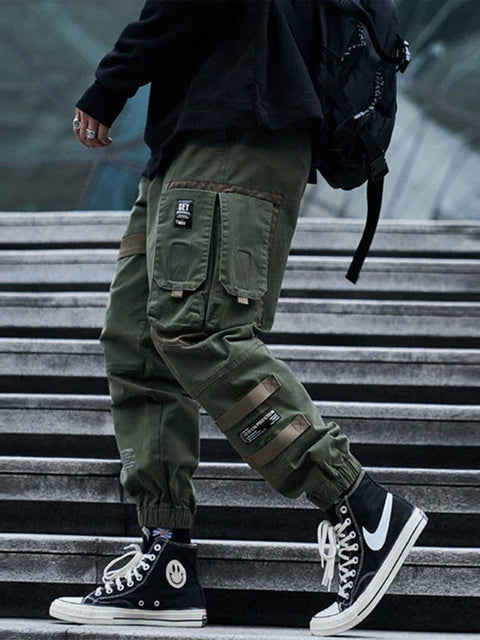 Patchwork Pockets Cargo Pants - Anagoc