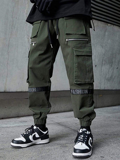 Techwear Multi Pockets Print Cargo Pants - Anagoc