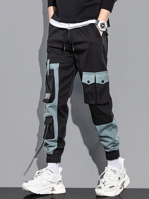 Techwear Patchwork Pockets Cargo Pants - Anagoc