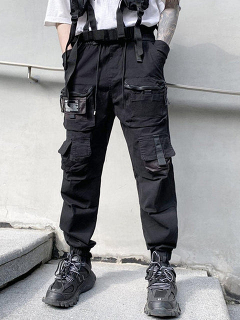 Techwear Multi Pockets Drawstring Cargo Pants - Anagoc