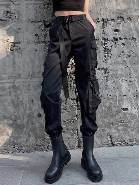 Buckle Pocket Cargo Pants - Anagoc