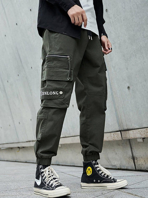 Patchwork Pockets Cargo Pants - Anagoc