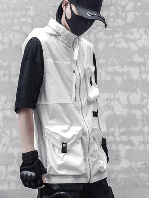 Multi Pockets Detachable Hat Tactical Vest - Anagoc