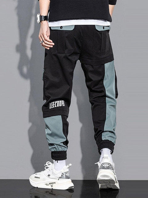 Techwear Patchwork Pockets Cargo Pants - Anagoc