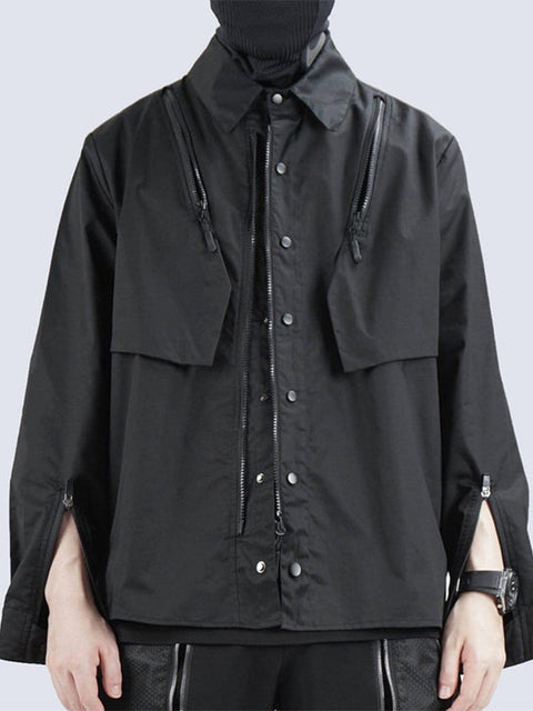 Multi-shape Zipper Buttons Jacket - Anagoc