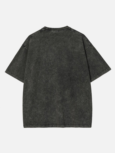 “VIOLENCE” Shadow Ghost Graphic Washed Tee - Anagoc