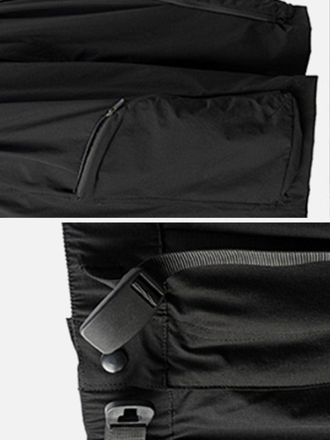 Curved Zip Pocket Cargo Shorts - Anagoc