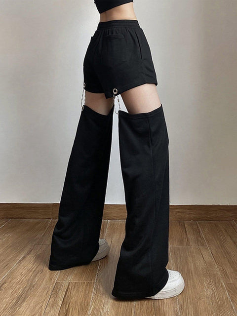 Chain Hollow Pants - Anagoc