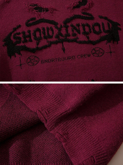 Cut Hollow Sweater - Anagoc
