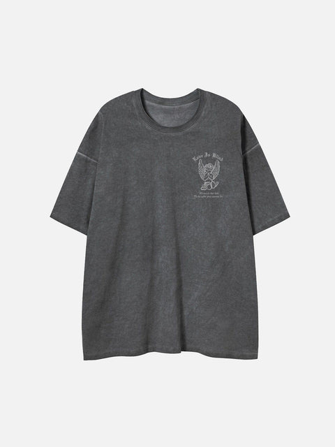 Washed Little Angel Graphic Tee - Anagoc