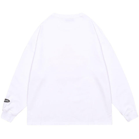 Necklace Letters Print Sweatshirt - Anagoc
