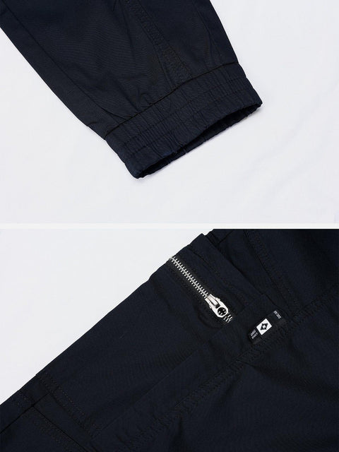 Multi Pockets Zip Up Cargo Pants - Anagoc