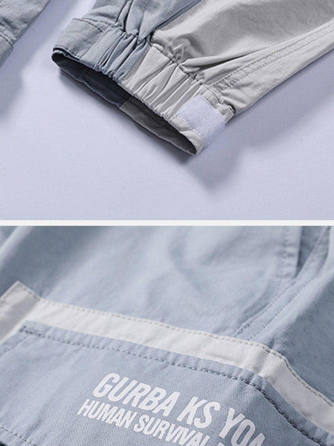 Big Pockets Patchwork Cargo Pants - Anagoc