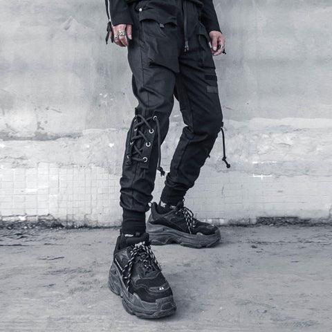 Personality Straps Cargo Pants - Anagoc