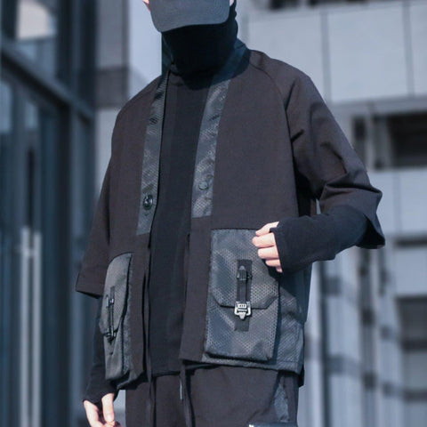 Cyberpunk Patchwork Cardigan Jacket - Anagoc