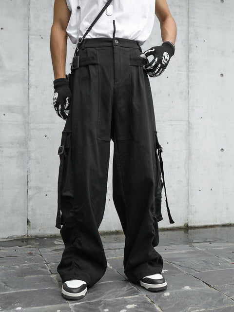 Long Pocket Ribbon Cargo Pant - Anagoc