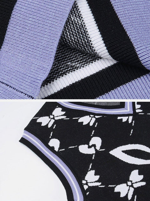 Rabbit Print Sweater Vest - Anagoc