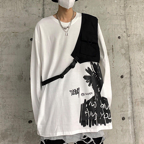 Dark Flowers Graffiti Sweatshirt - Anagoc