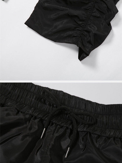 Smocked Loose Tie Casual Pant - Anagoc