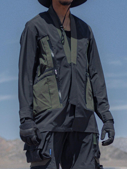 Patchwork Multi Pockets Jacket - Anagoc