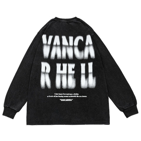 Unreal Letters Cotton Oversized Washed Sweatshirt - Anagoc