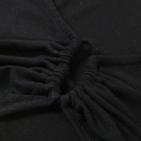 Hollow Sexy Halterneck Long Sleeve T Shirt - Anagoc